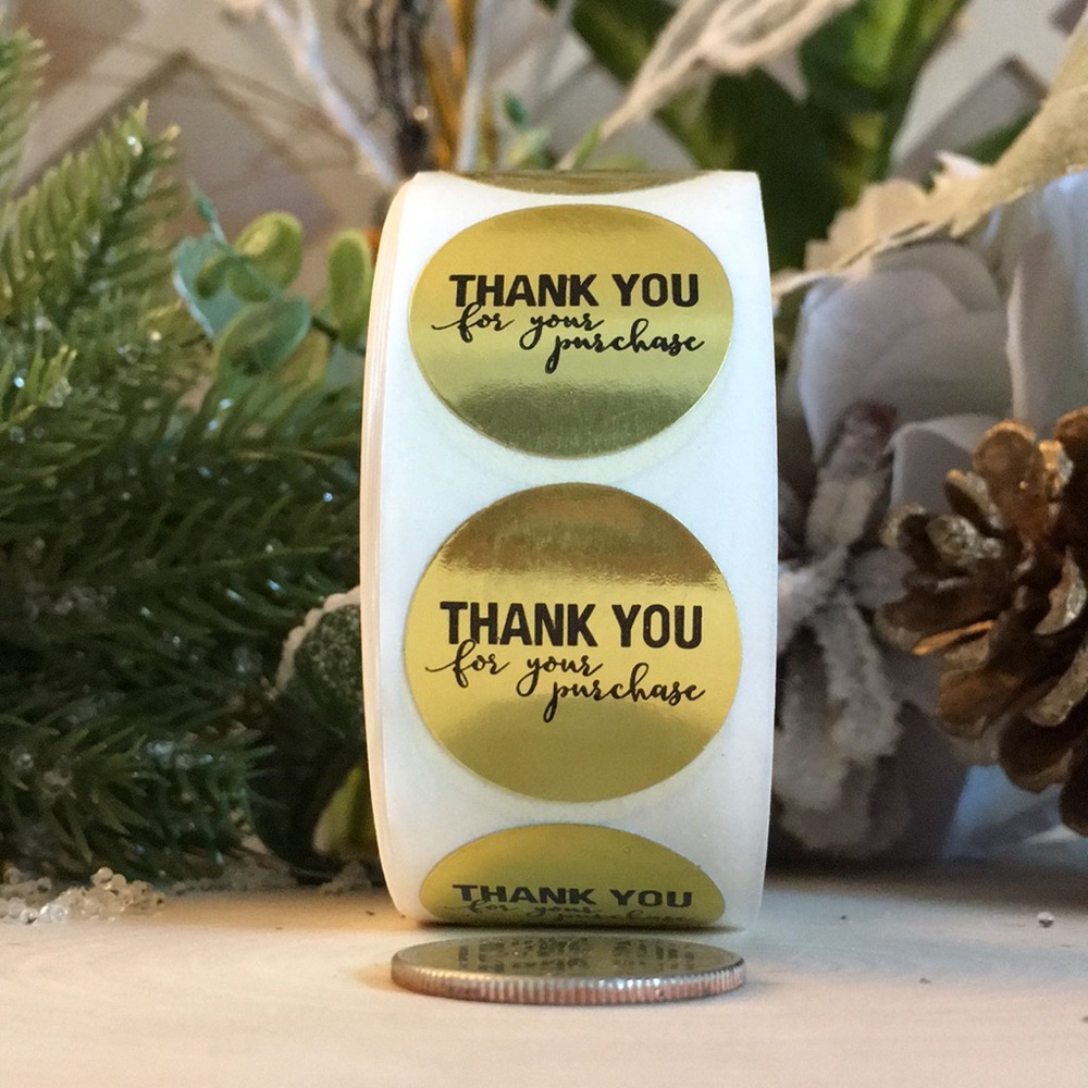 500 Gold Foil Stickers Thank You for your purchase PRICE IS FIRM - Picture 8 of 8